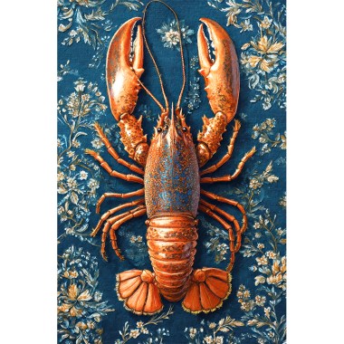 Lobster in Delfts blauw stijl 